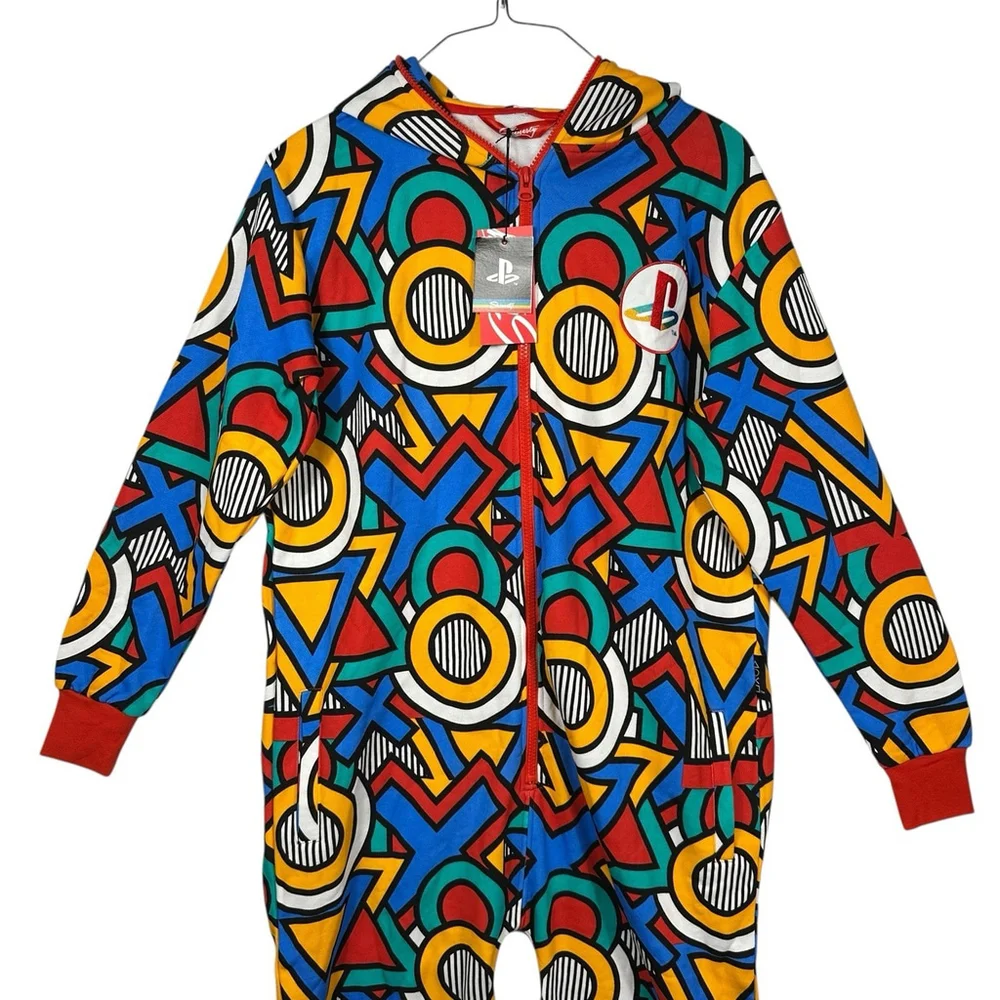 PlayStation Full Body Men's L Shinesty The Button Masher Sony Pajama Sleep Wear - Picture 2 of 8